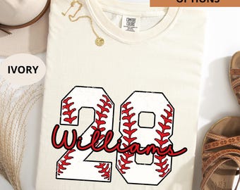 Comfort Colors® Custom Baseball Number Shirt, Personalized Baseball Player Shirt with Game day, Softball Mama, Mothers day Gift,
