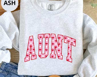 Valentine Auntie Sweatshirt, Aunt Pregnancy Announcement Shirt, Auntie Gifts From Niece or Nephew, Pregnancy Reveal, Christmas Gifts