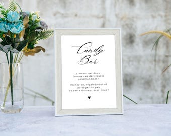 Póster de boda de barra de dulces, póster de barra de dulces imprimible