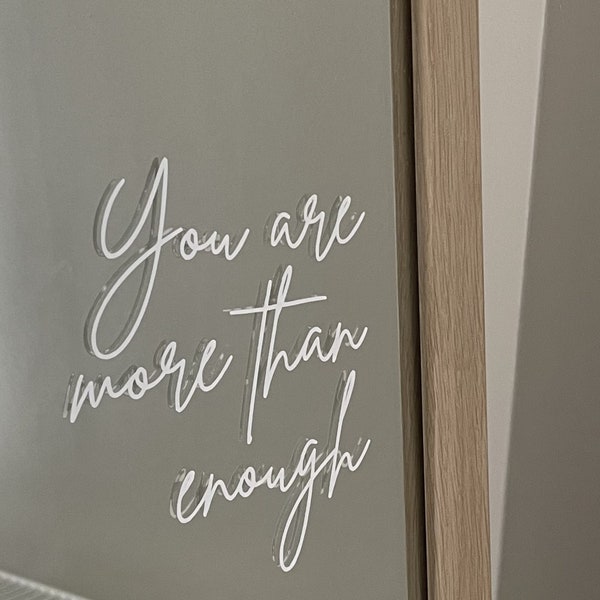 Sticker vinyle miroir phrase inspirante you are more than enough