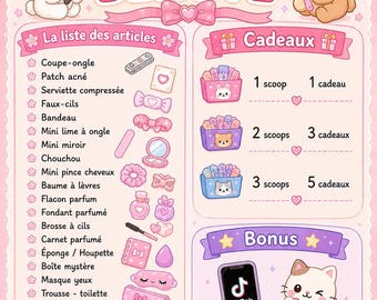 Kawaii Beauty Scoop: ¡Una dosis de dulzura y sorpresas! Entre 15 y 20 artículos.