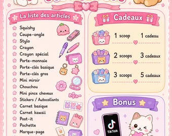 Kawaii Surprise Scoop – Adorable Stationery & Accessories (30-35 items)