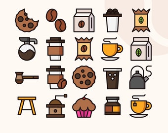 Coffee Shop Icon Bundle SVG | Lineal Coffee Shop Icon | Coffee Shop Icon | Coffee Shop Symbole