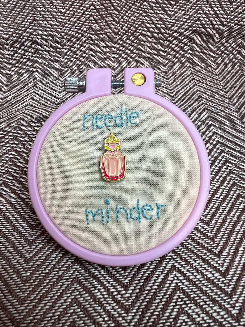 Sleeping Beauty Princess Perfume Bottle Handmade Needle Minder