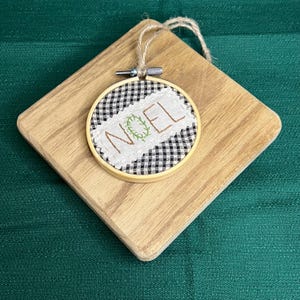 Noel Hand Embroidered Christmas Ornament