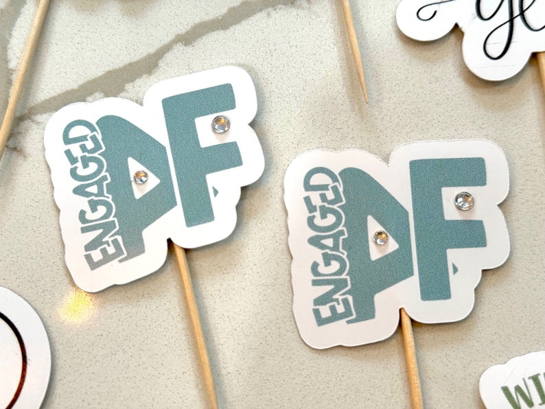 Personalized Engagement Cupcake Toppers Set of 12 Etsy