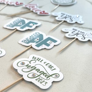 Personalized Engagement Cupcake Toppers - Set of 12 - Etsy