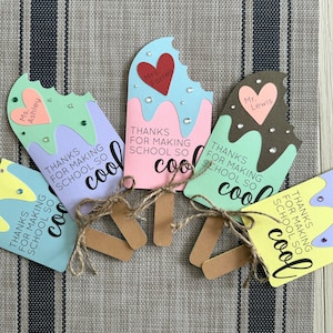 Popsicle/Ice Cream Pop Teacher Card/Gift Card Holder - Perfect Gift for Teacher Appreciation, Last Day of School, Christmas, etc.