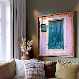 Pink and Vibrant Blues and Green Digital Wall Art Italian Street Art Digital Download