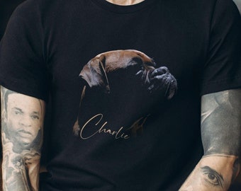 Custom Boxer Dog Shirt - Personalized Dog Mom & Dog Dad Sweatshirts, Boxer Lover Gift, Custom Dog Name Tee, Boxer Face Hoodie