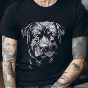 Hand-drawn Rottweiler Shirt - Rottie Dog Mom or Dad Shirt - Dog Lover Gift - Custom Pet Shirt - Rottweiler Design Tee