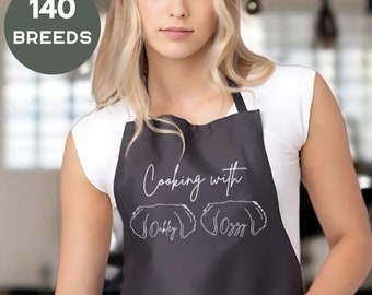 Personalized Dog Ears Apron - Custom Dog Mom & Dad Apron - Pet Name Apron - Unique Dog Lover Gift - Custom Cooking Apron