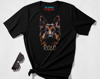 Personalized German Shepherd T-Shirt | Custom GSD Dog Mom Tee