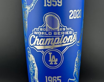 Dodgers 2025 World Series Champions Custom Engraved Blue Tumbler