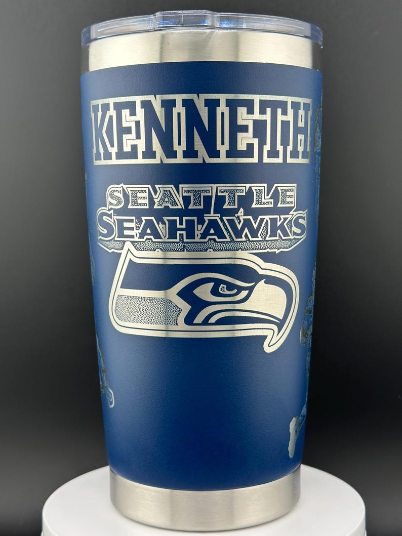 Seattle Seahawks License Plate Frame – Laser Engraved Stainless Steel – Sports Fan Gift