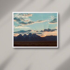 Grand Tetons at Sunset | INSTANT DIGITAL DOWNLOAD | Travel Photography Print | Travel Print | Wall Art | Wyoming Print | Mountains | Sunset