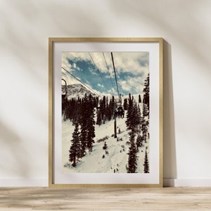 Ski Fotodruck | SOFORTIGER DIGITALER DOWNLOAD | Wandkunst | Wohndekor | Colorado Berge | Schnee | Winter | Rocky Mountains | Skilift Druck