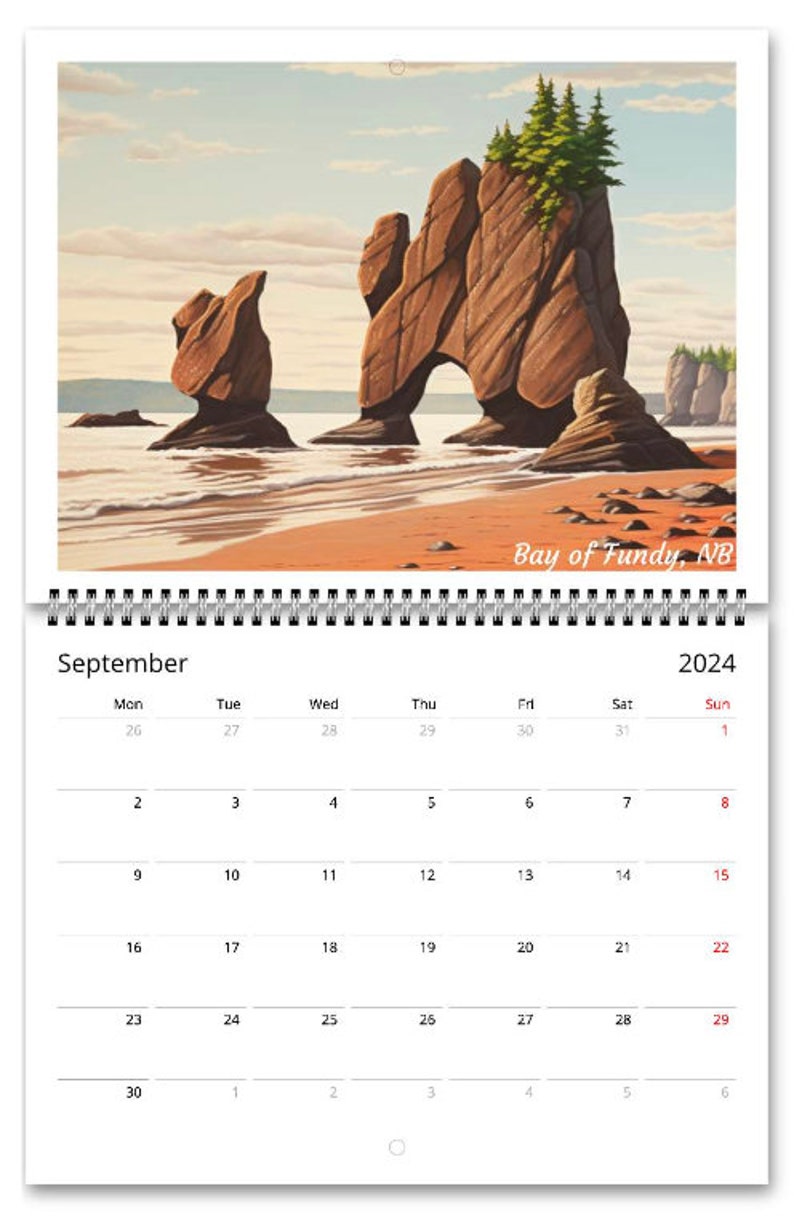 2024 Calendar, Canada 2024 Wall Calendar, 2024 Wall Calendar, Travel