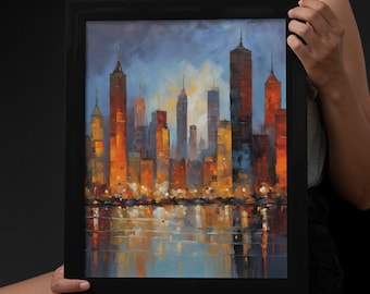Abstract New York Cityscape Painting Art Print