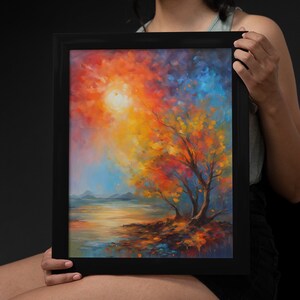Watercolor Painting Print, Original Wall Art, Nature Art, Landscape Art, Tree Illustration, Sunset Art, Modern Art, Home Decor wallart
