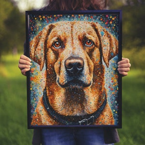 Golden retriever print, dog prints, modern dog painting print, cute dog wall art, colorful dog prints, retriever dog art, kids room decor