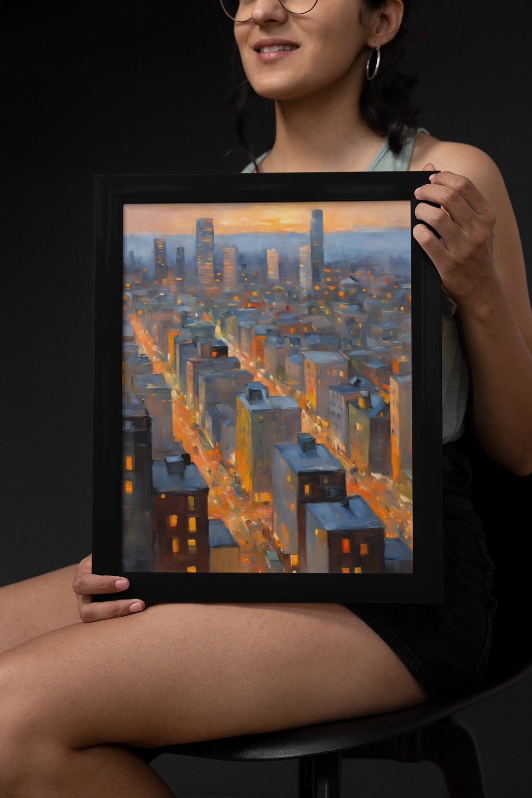 Chicago Skyline Abstract City Art Wall Art Print Modern Art Etsy