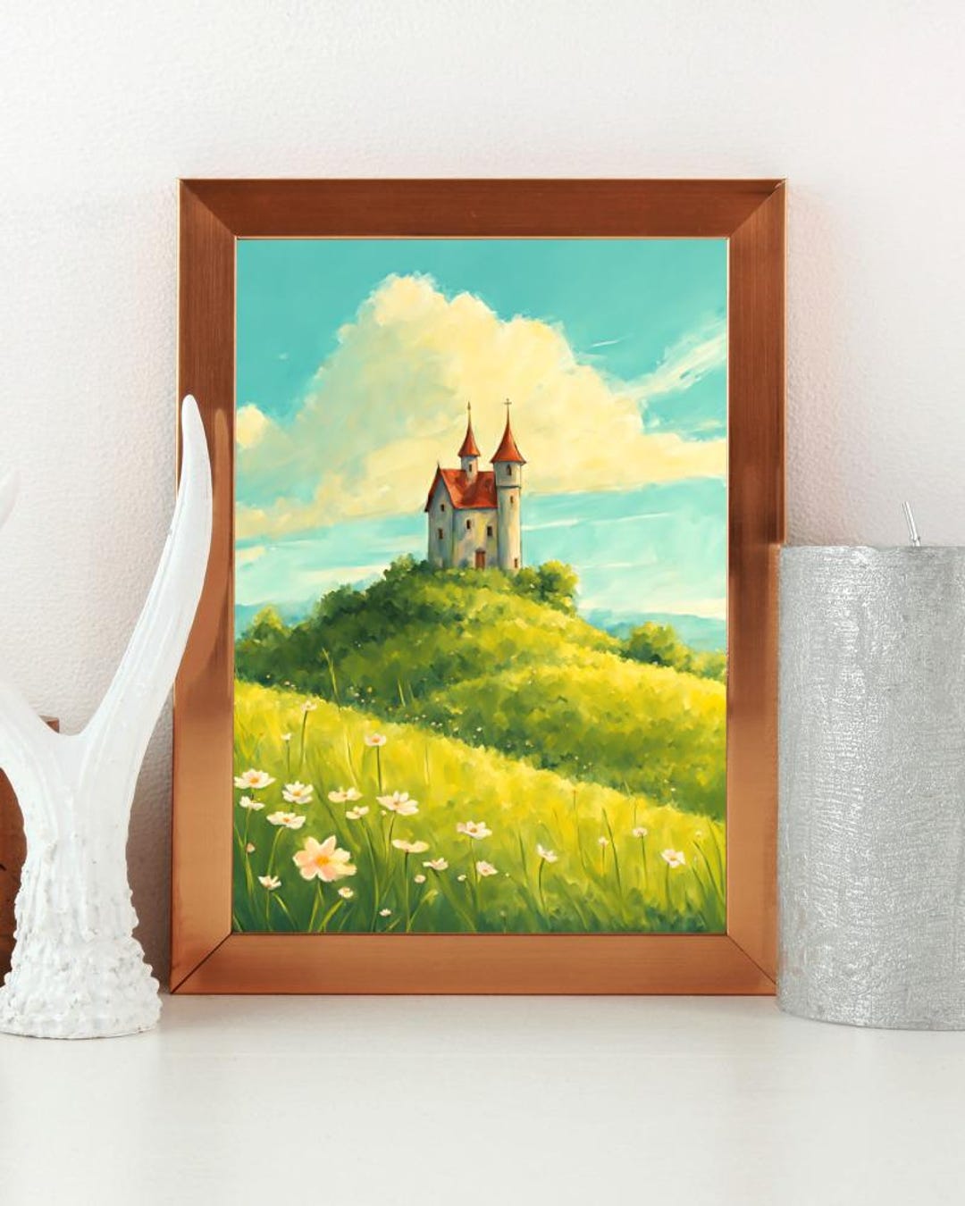 Whimsical Storybook Castle Art Print: Fantasy Kids Room Decor - Etsy