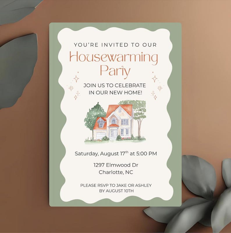 Editable Housewarming Invitation Template | Watercolor New Home Party ...