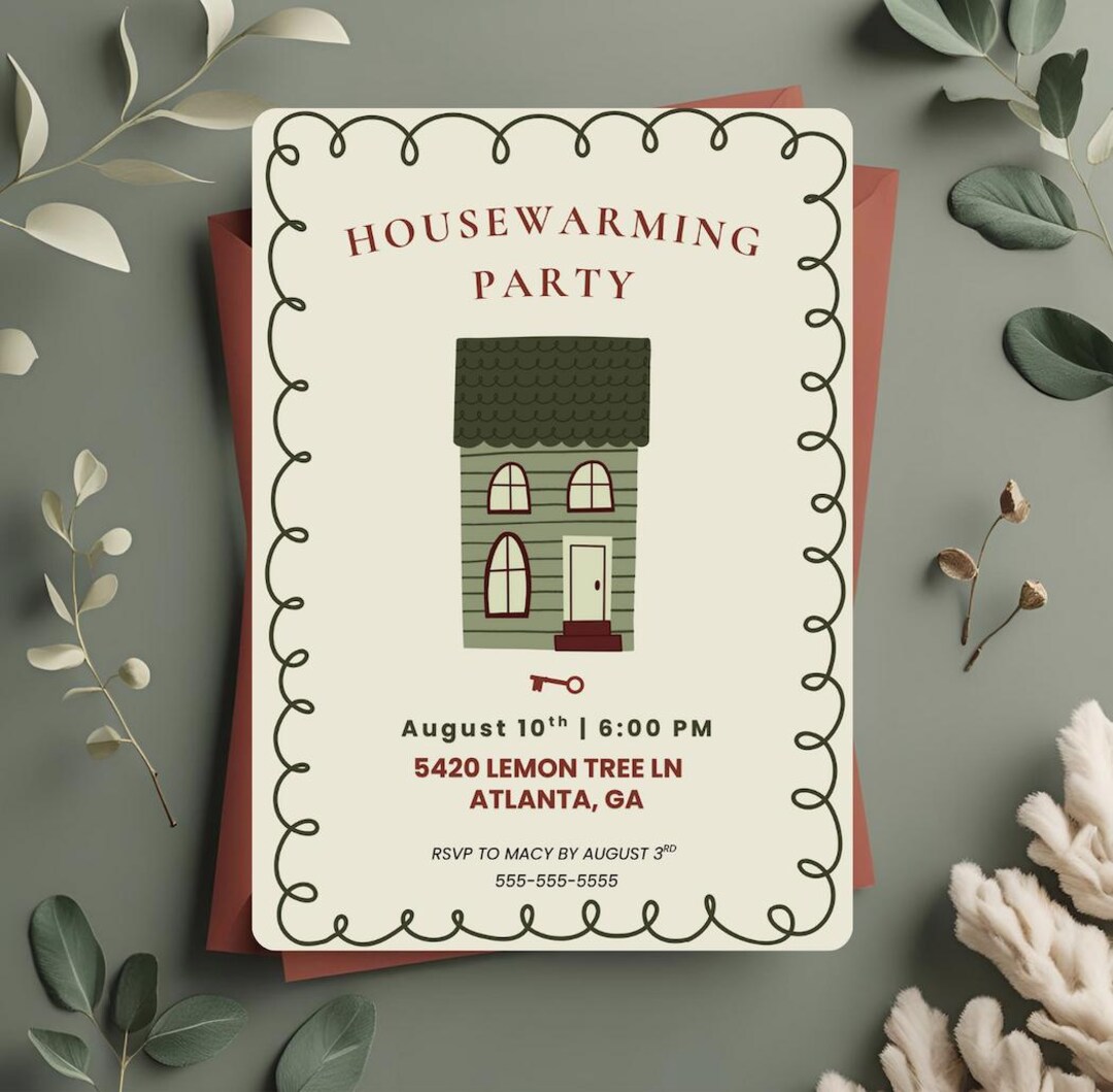 Boho Housewarming Invitation Template: New Home Party, Printable Canva ...