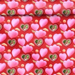 Heart Design Custom Gift Wrap | Red Love Theme | Personalised Valentine&#39;s Wrapping Paper |