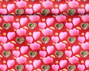 Cadeaupapier op maat met hartontwerp | Rood liefdesthema | Gepersonaliseerd valentijnscadeaupapier |