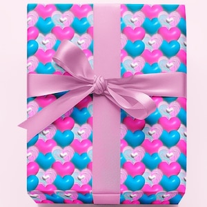 Papel de regalo con forma de corazón para bebé: bonito papel de regalo para revelar el género del bebé, rollo de 1 a 10 m, decoración para baby shower