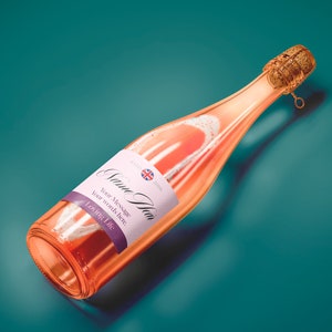 2 etiquetas personalizables para botellas de champán: perfectas para bodas, cumpleaños y celebraciones