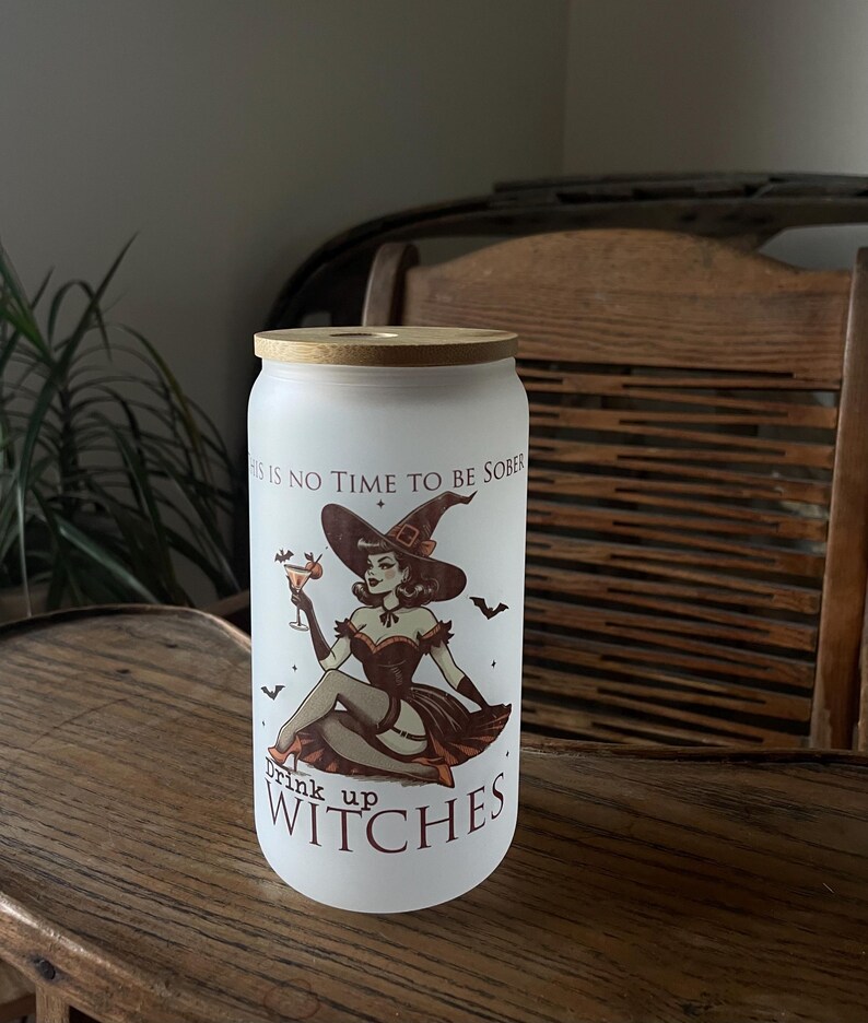 Fall Glass cups drink up witches