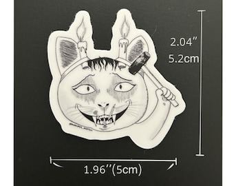 Junji Ito cat- Souichi waterproof matte sticker