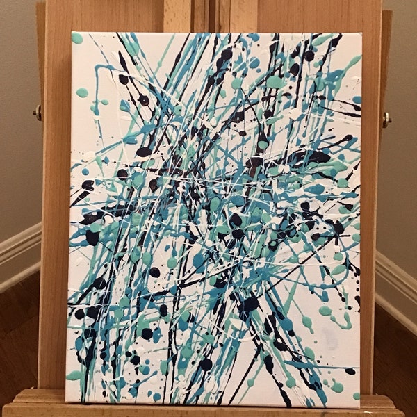 Blue splatter painting