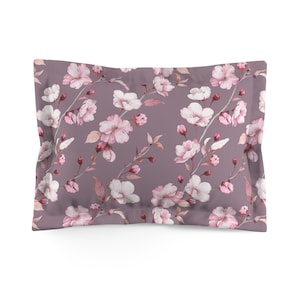Microfiber Pillow Sham | Blossoming Sakura Pink Cherry Blossoms |