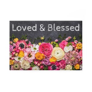 Loved and Blessed message | Button Magnet, Rectangle (1 & 10 pcs) |