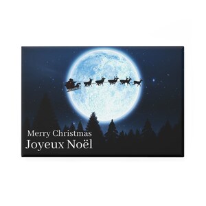 Merry Christmas | Joyeux Noël | Holiday Season | Button Magnet, Rectangle (1 & 10 pcs) |