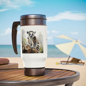 Lemur Travel Mug: Stainless Steel Insulated Mug (14oz)