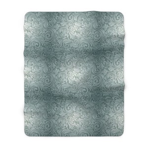Comfortable Sherpa Fleece Blanket | Teal Royal Patterns |