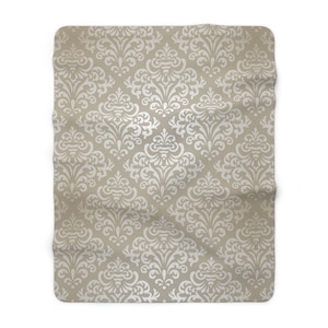 Sherpa Fleece Blanket | Beige Royal patterns |