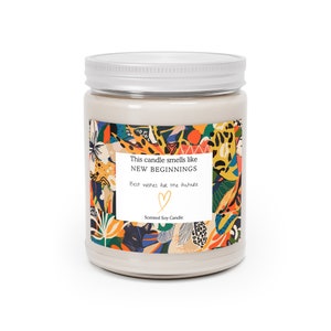 New Beginnings Scented Soy Candle - Vanilla Bean, Comfort Spice, Sea Breeze
