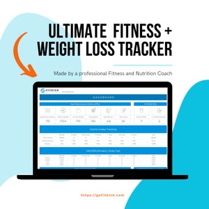 Ultimat viktminskning och fitnesstracker, kalorispårare, måltidsplanerare, inköpslistor, Google Sheets-dokument, digital träningsplanerare