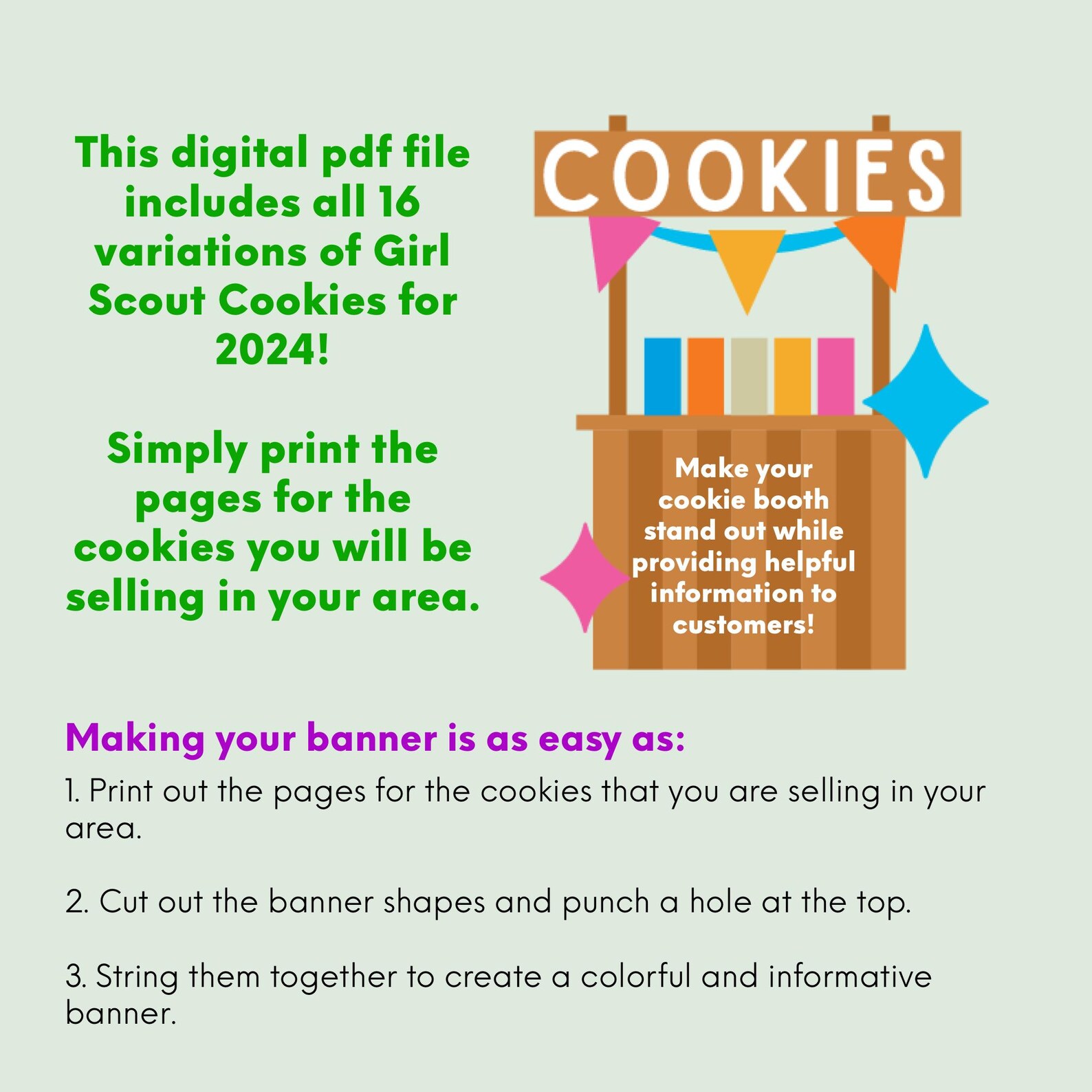 Girl Scouts Cookie Banner Printable PDF - Etsy