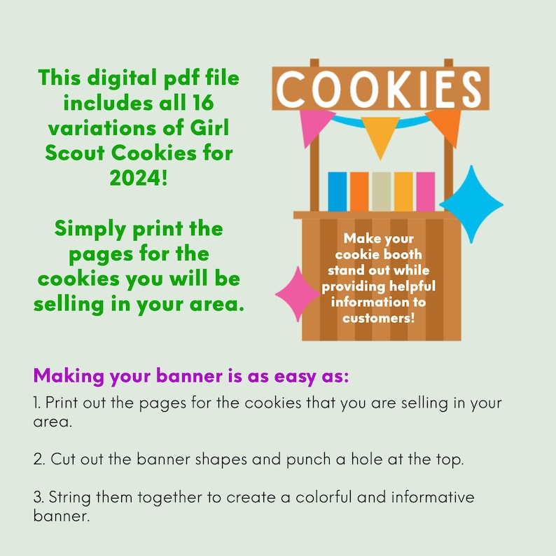 Girl Scouts Cookie Banner Printable PDF - Etsy