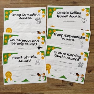 Girl Scouts End Of Year Award Certificates Printable PDF