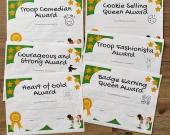 Girl Scouts End Of Year Award Certificates Printable PDF