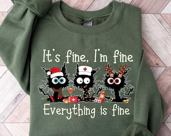 Funny Cat Nurse Sweatshirt, Christmas Nursing Sweater, Nurse Life Christmas Shirt, School Nurse Christmas, Christmas Nurse T Shirt