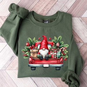 Christmas Gnomes Sweatshirt, Cute Gnome Shirt, Women Holiday Gift, Christmas Gnomes Tee, Christmas Lights Crewneck, Funny Christmas Sweater